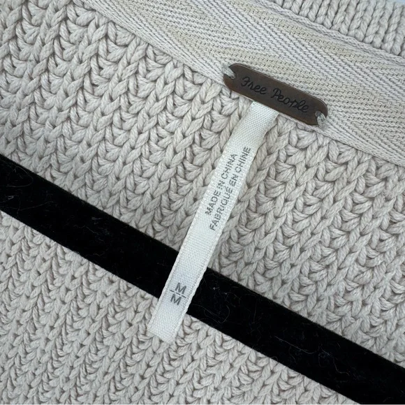 Free People Cream V-Neck Sweater - Picture 3 of 6